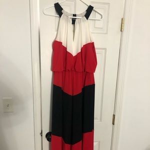 beautiful black, red and white dress